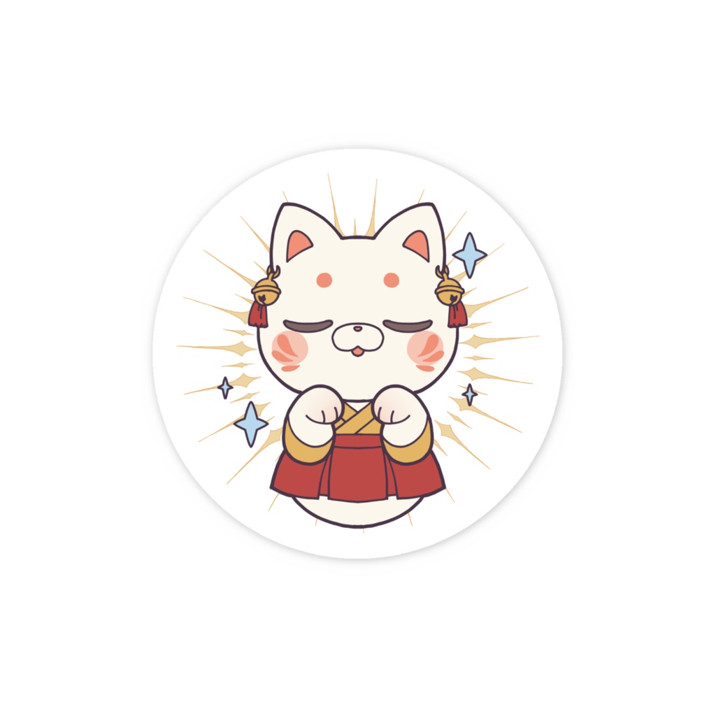 神々しいりく猫ステッカー