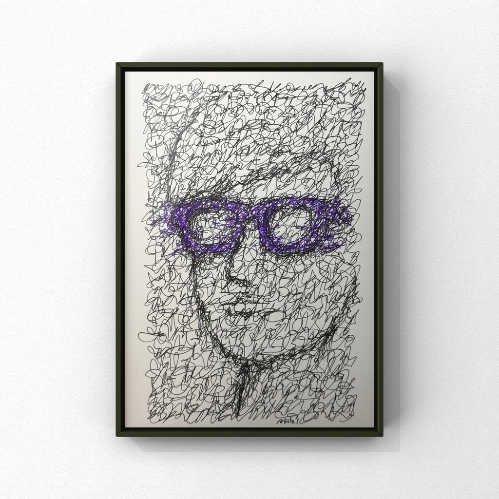 【ペン画アート】「👓」 (一点もの / サイン入り)