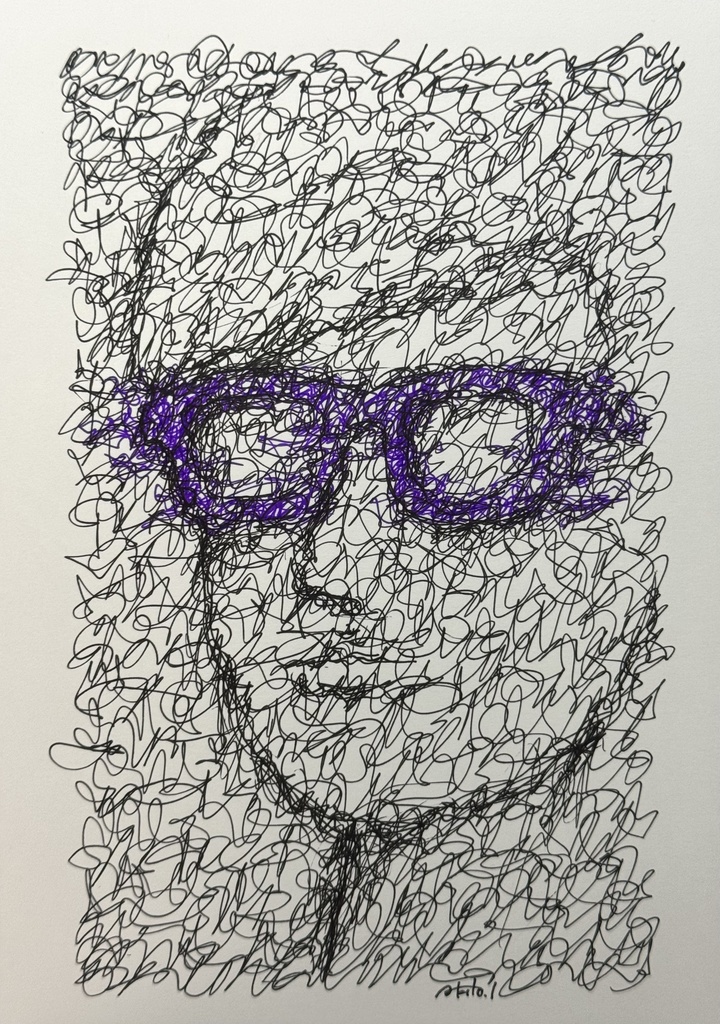 【ペン画アート】「👓」 (一点もの / サイン入り)