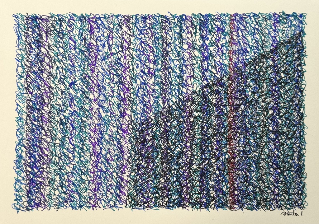 【ペン画アート】「蝉時雨」 (一点もの / サイン入り)