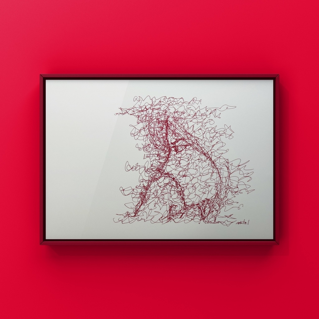 【ペン画アート】「ほどけない記憶」 (一点もの / サイン入り)