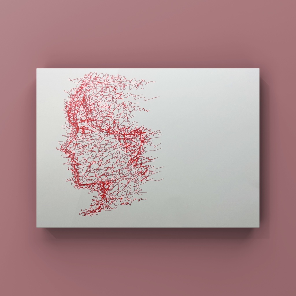 【ペン画アート】「黄昏」 (一点もの / サイン入り)