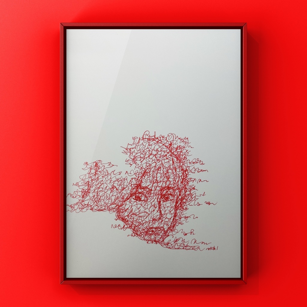 【ペン画アート】「憂い」 (一点もの / サイン入り)