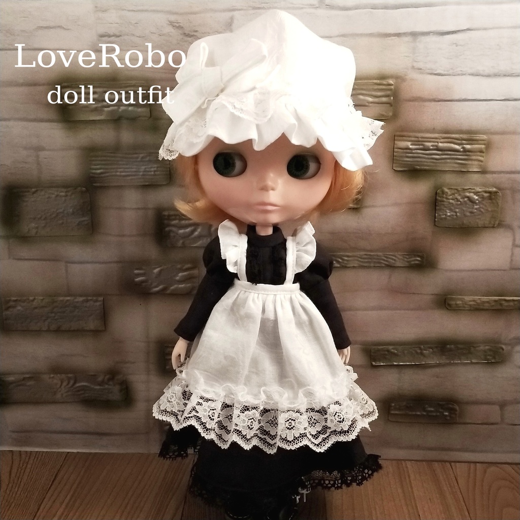 ブライス ドール服 メイド服セット アウトフィット Steamloverobo Booth