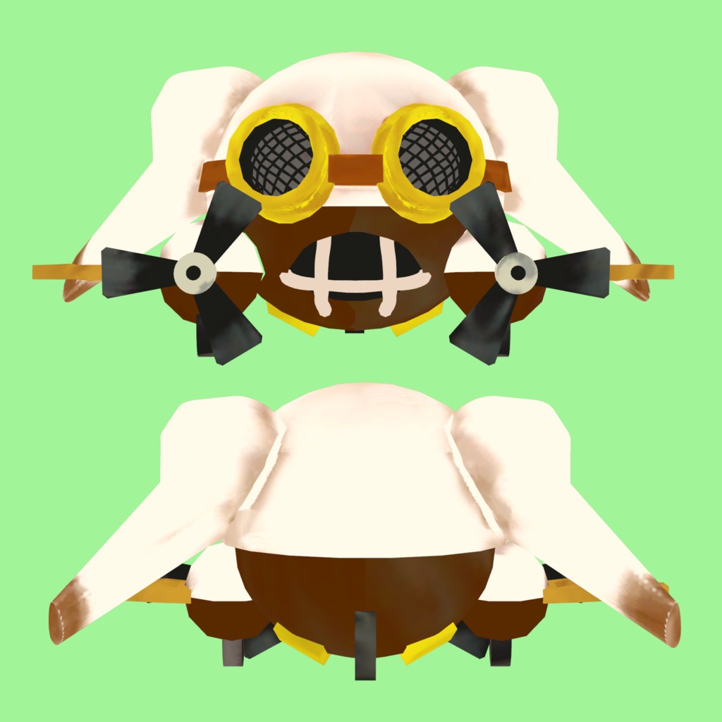 【3Dアバター】双発ウサギ飛行機【VRC想定】
