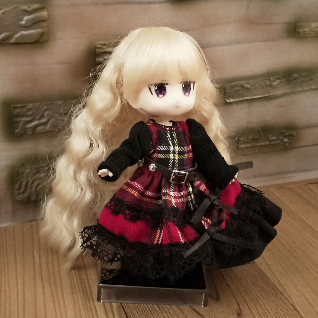 ＊オビツ11 ゴスパンク風ワンピース（ベルト付き） ドール服 ねんどろいどどーる＊