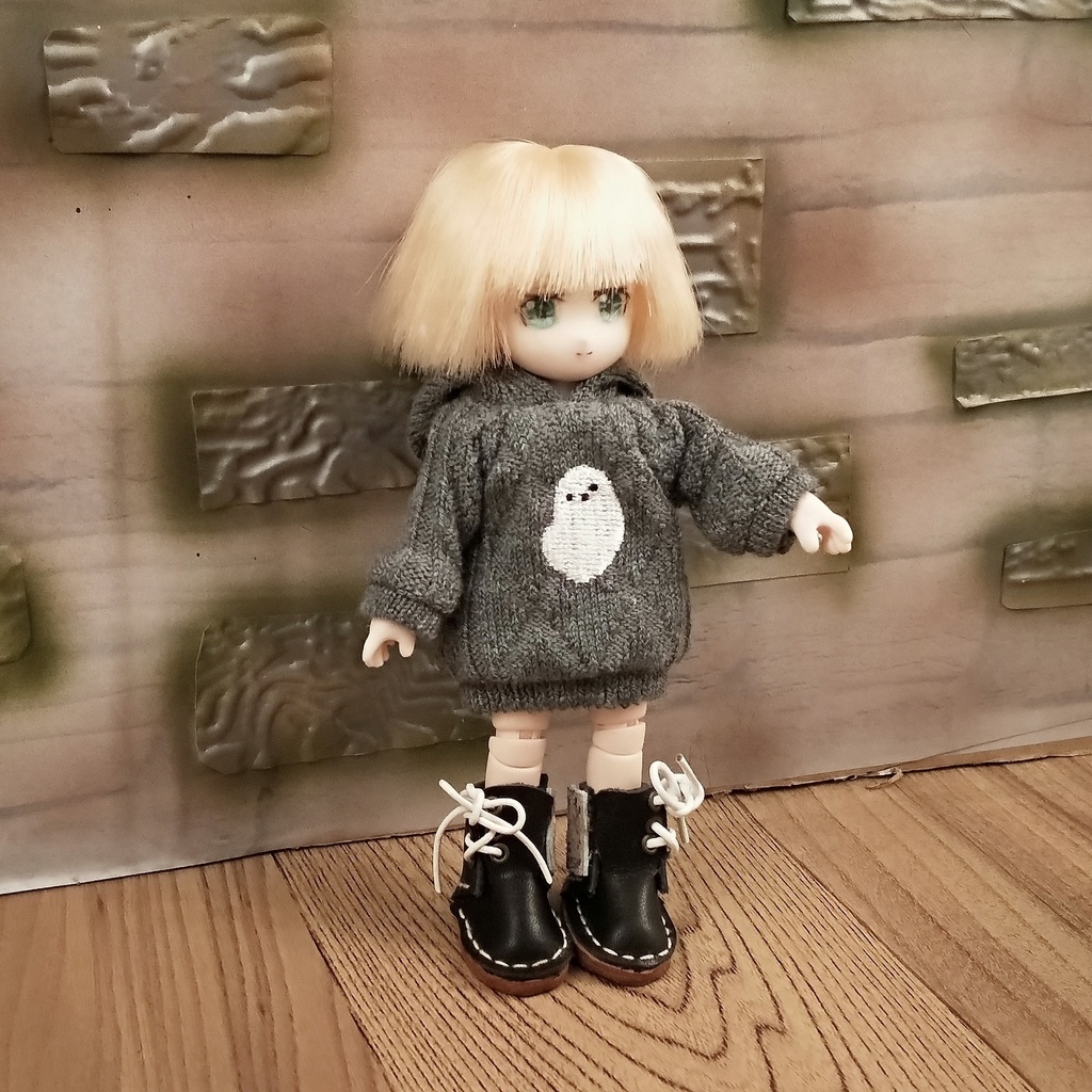 *オビツ11 フード付き白ひよこ柄トレーナー ドール服 ねんどろいどどーる*