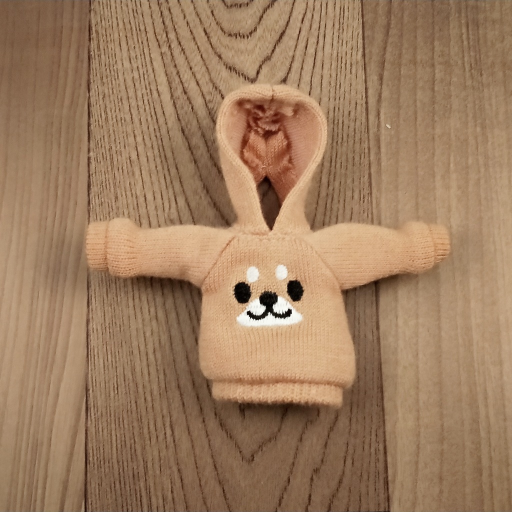 ＊オビツ11 フード付き犬顔柄トレーナー ドール服 ねんどろいどどーる＊