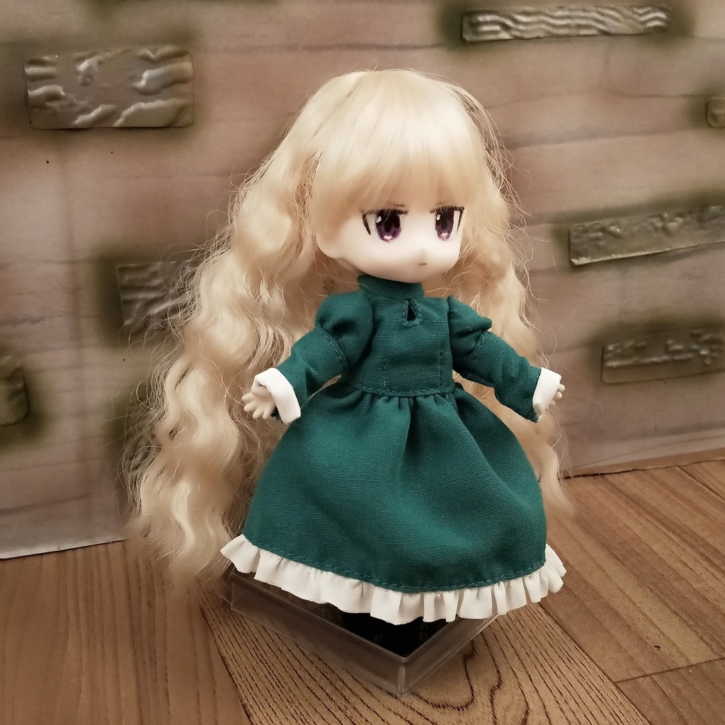 *オビツ11 メイド服セット ターコイズブルー ドール服 ねんどろいどどーる*