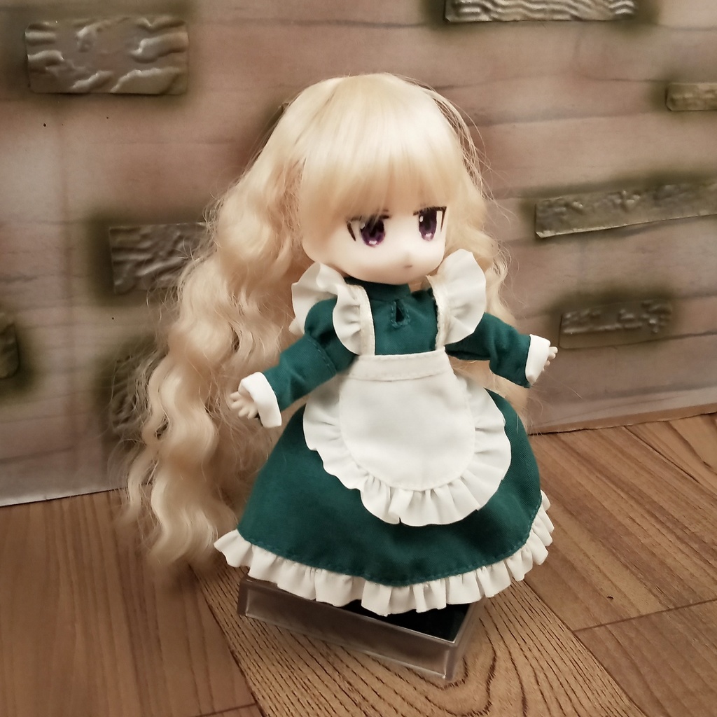 *オビツ11 メイド服セット ターコイズブルー ドール服 ねんどろいどどーる*