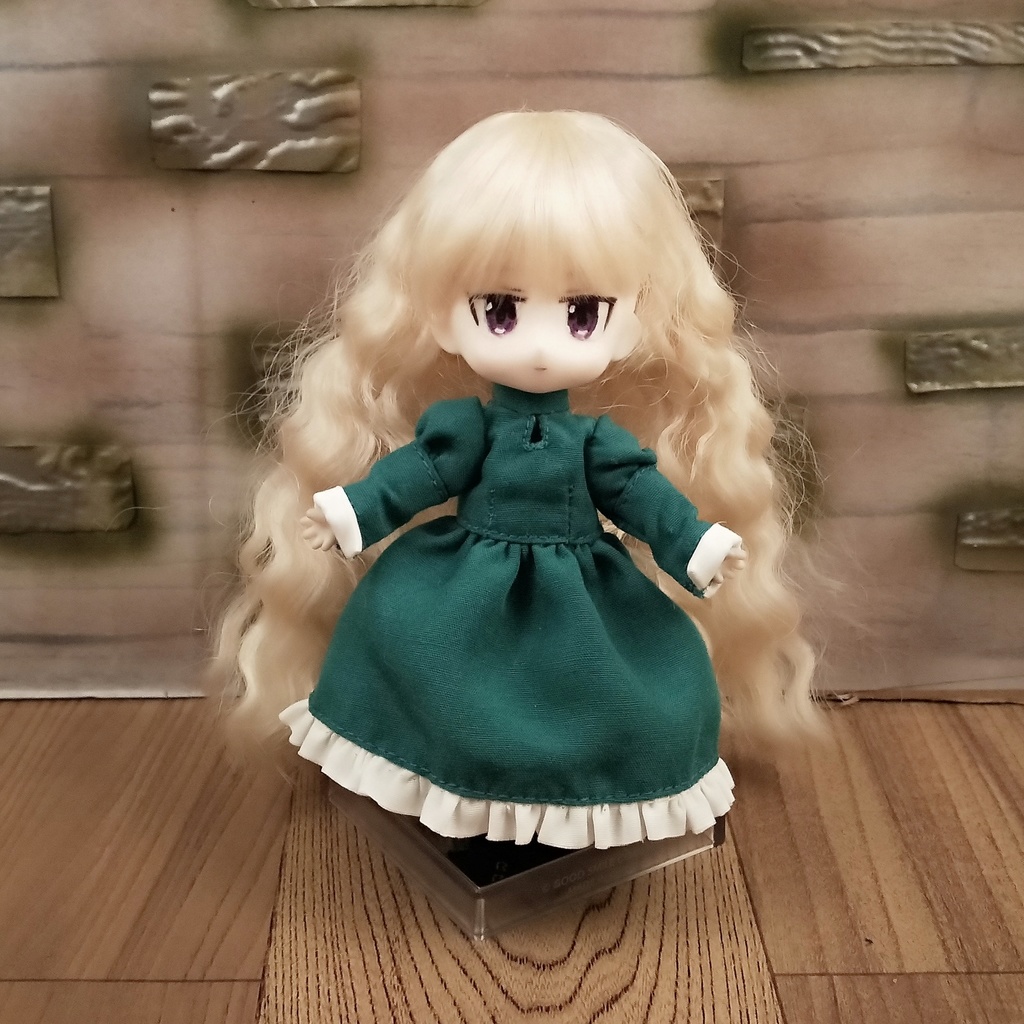 *オビツ11 メイド服セット ターコイズブルー ドール服 ねんどろいどどーる*