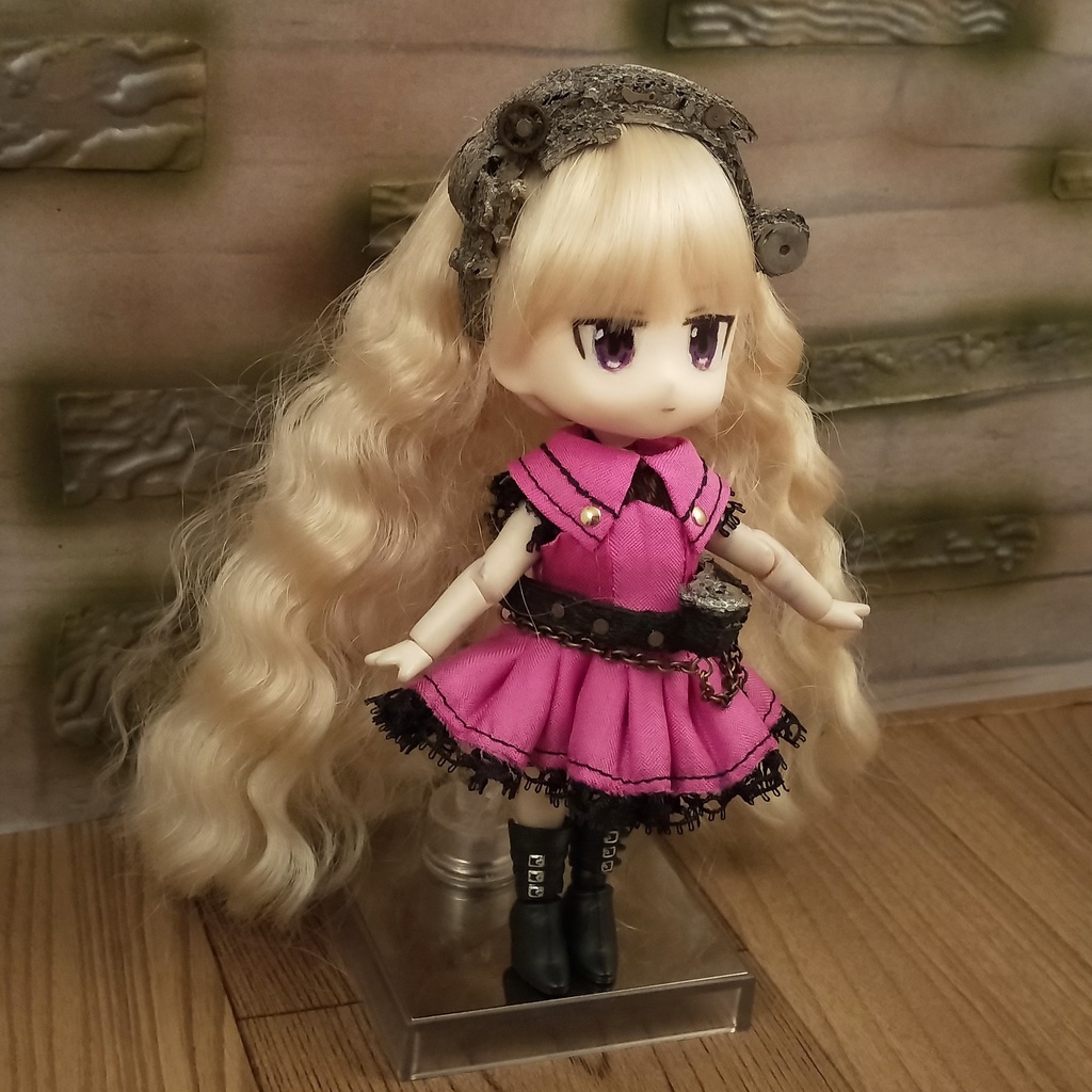 *オビツ11 サイバーパンク風セット ピンク ドール服 ねんどろいどどーる*