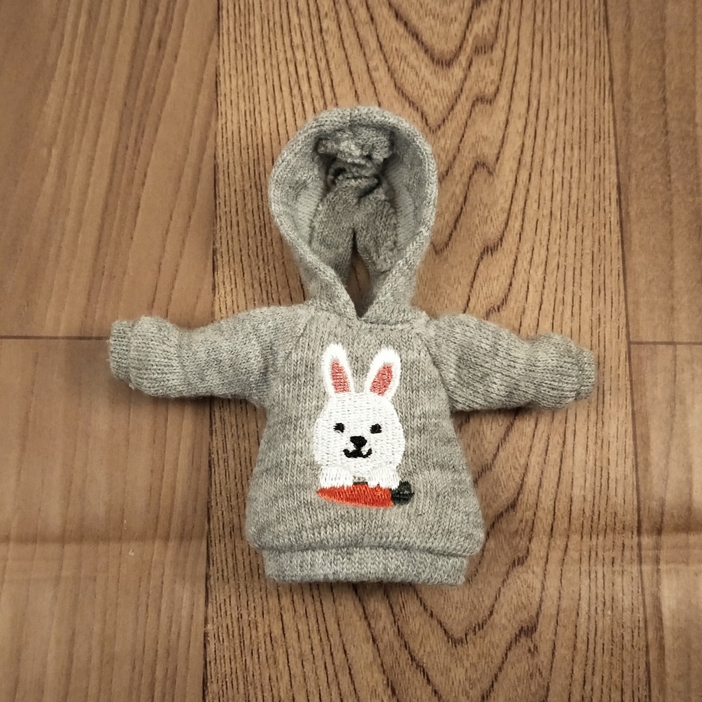 *オビツ11 フード付きうさぎ柄トレーナー ドール服 ねんどろいどどーる*