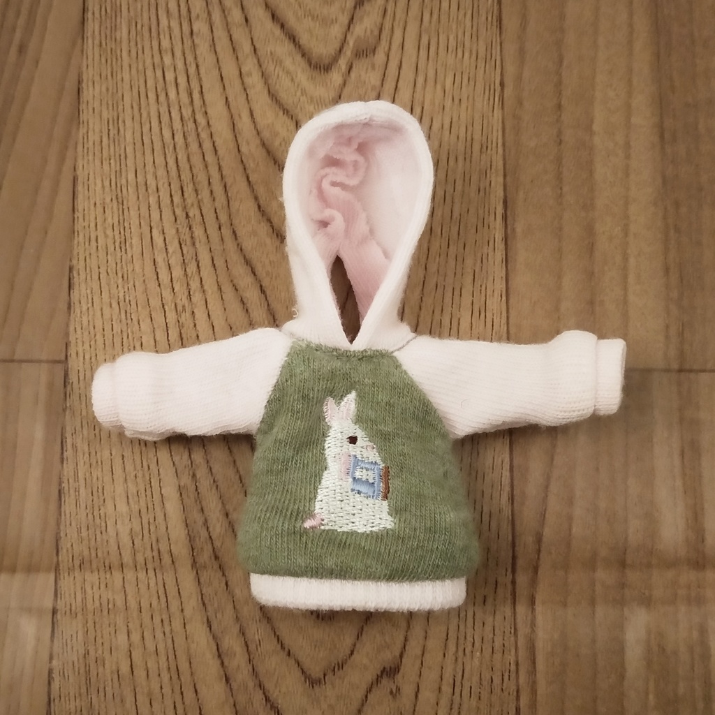 *オビツ11 フード付きうさぎ柄トレーナー ドール服 ねんどろいどどーる*