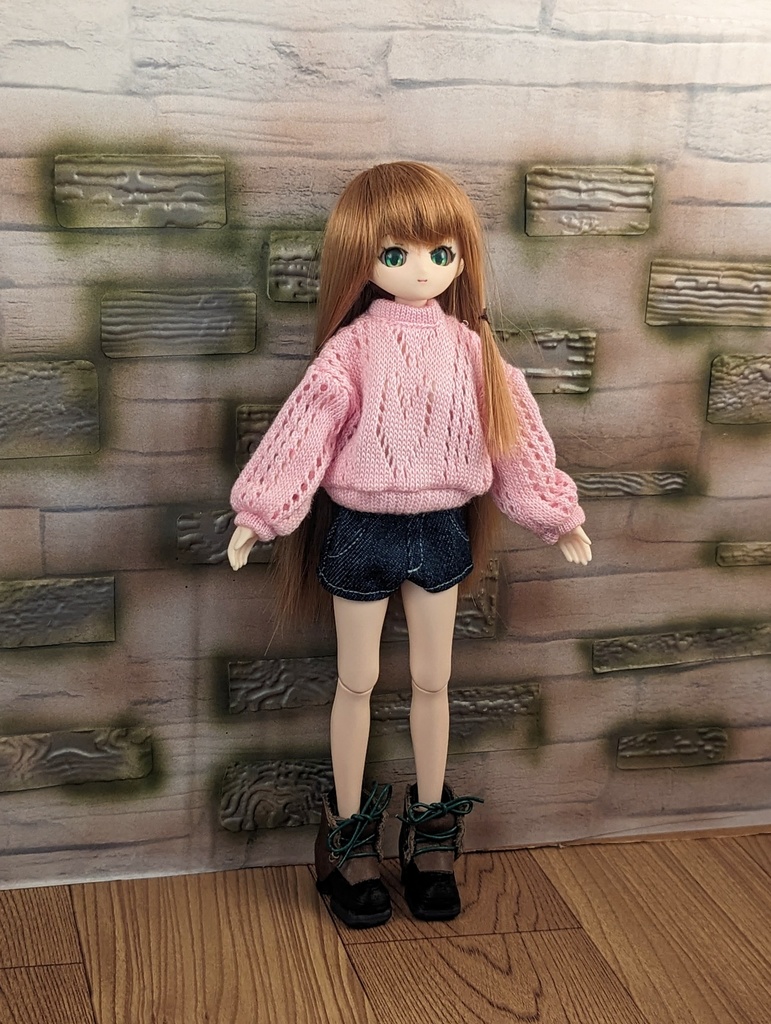 ＊オビツ22 薄ピンクトレーナーのみ ブライス ピュアニーモS ドール服 ＊