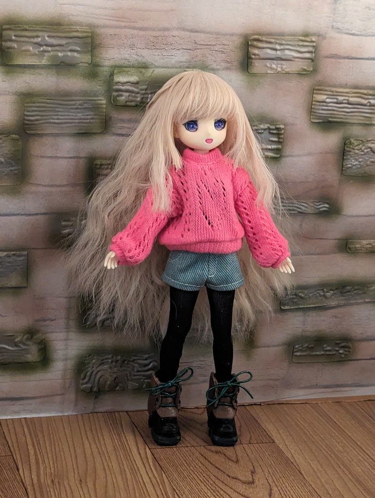 ＊オビツ22 濃いピンクトレーナーのみ ブライス ピュアニーモS ドール服 ＊