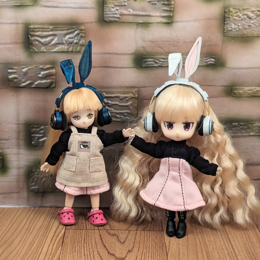 *オビツ11 うさぎ耳ヘッドホン ホワイト ドール服 ねんどろいどどーる*