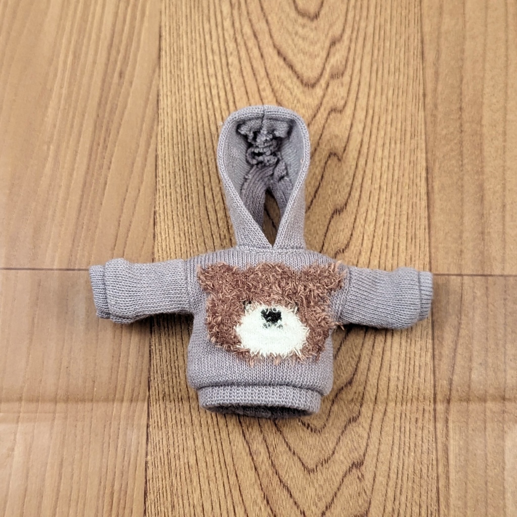 *オビツ11 フード付きふわふわクマ柄トレーナー ドール服 ねんどろいどどーる*