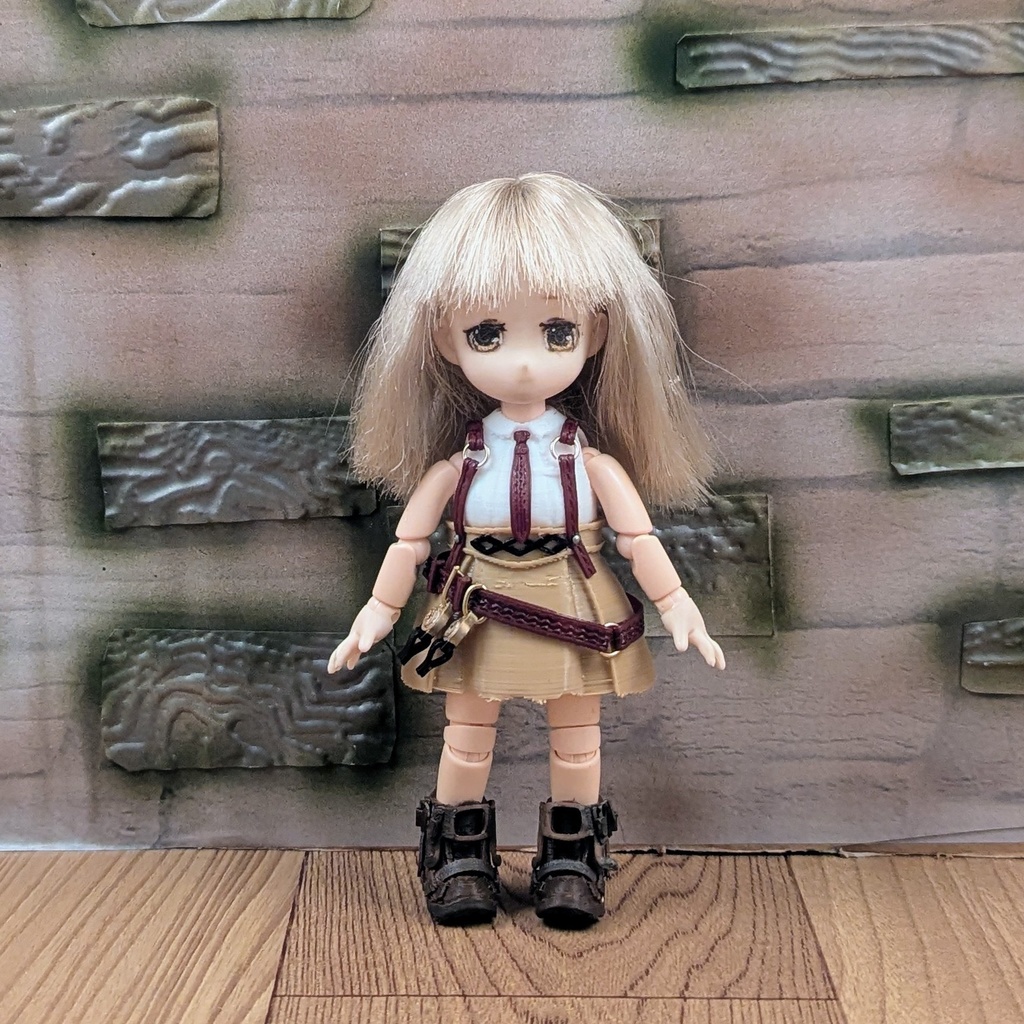 *オビツ11 スチームパンク風シャツ&スカートスタイル ドール服 ねんどろいど*