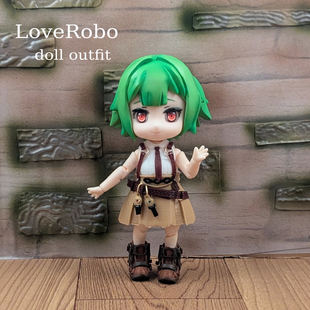 ＊オビツ11 スチームパンク風シャツ＆スカートスタイル ドール服 ねんどろいど＊