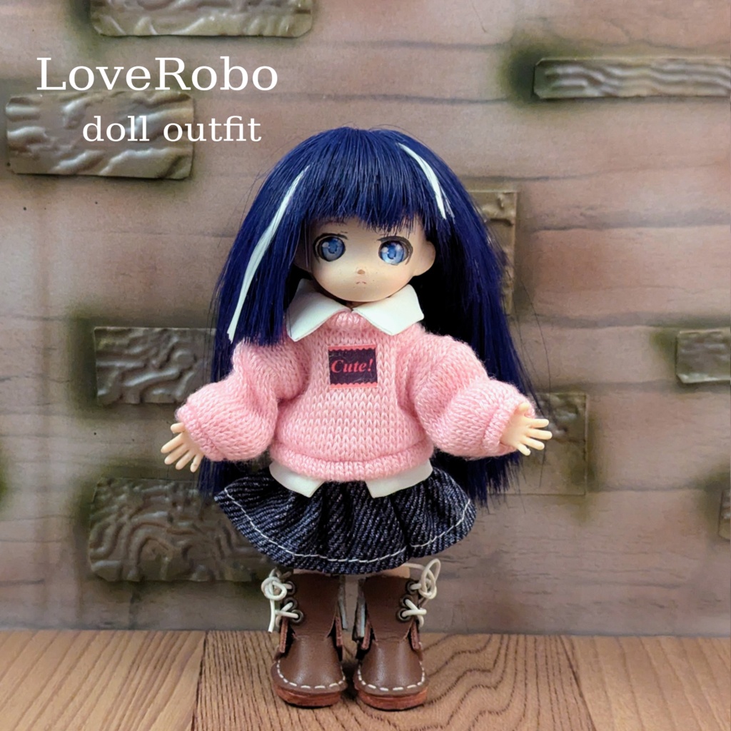 ＊オビツ11 お出かけワンピース 薄いピンク ドール服 ねんどろいどどーる＊