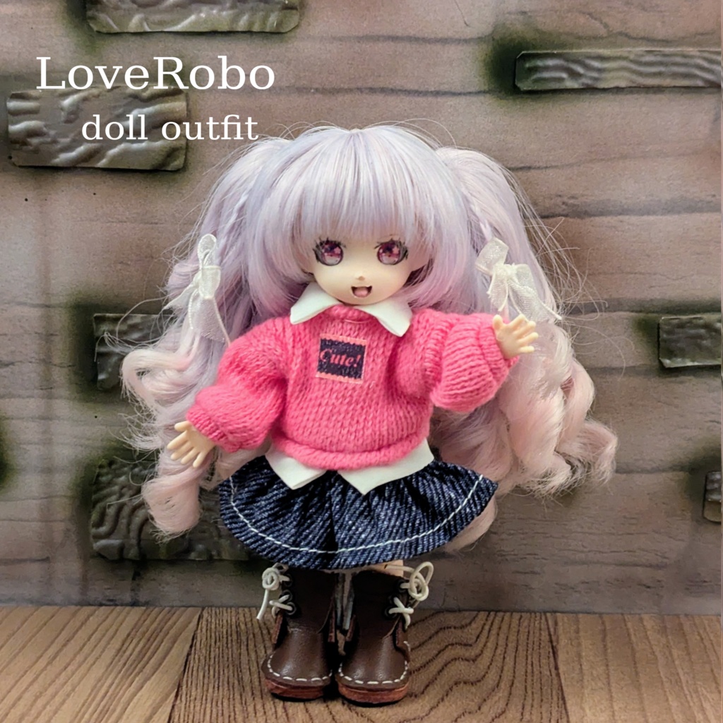*オビツ11 お出かけワンピース 濃いピンク ドール服 ねんどろいどどーる*