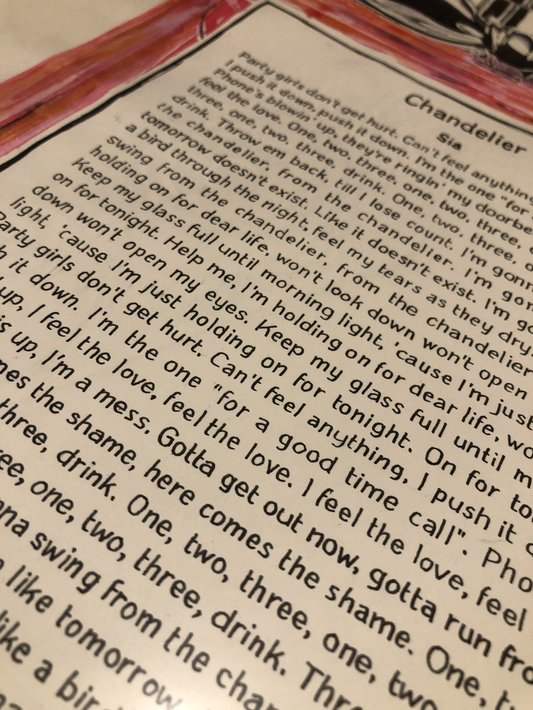 万年筆画 手書きカラオケ 原画 Sia Chandelier Mart Art Booth 万年筆画 手書きカラオケ 原画 Sia Chandelier Mart Art Booth