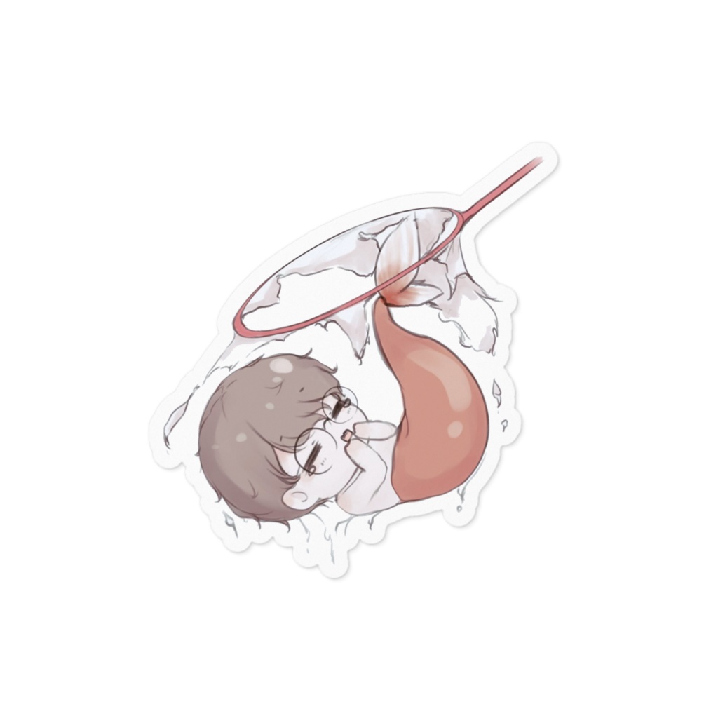 金魚ユゲ ホワイトステッカー