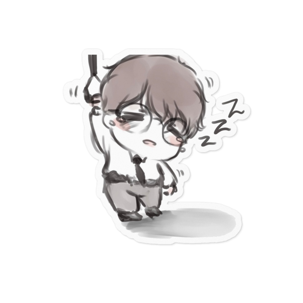 出勤ユゲ ホワイトステッカー