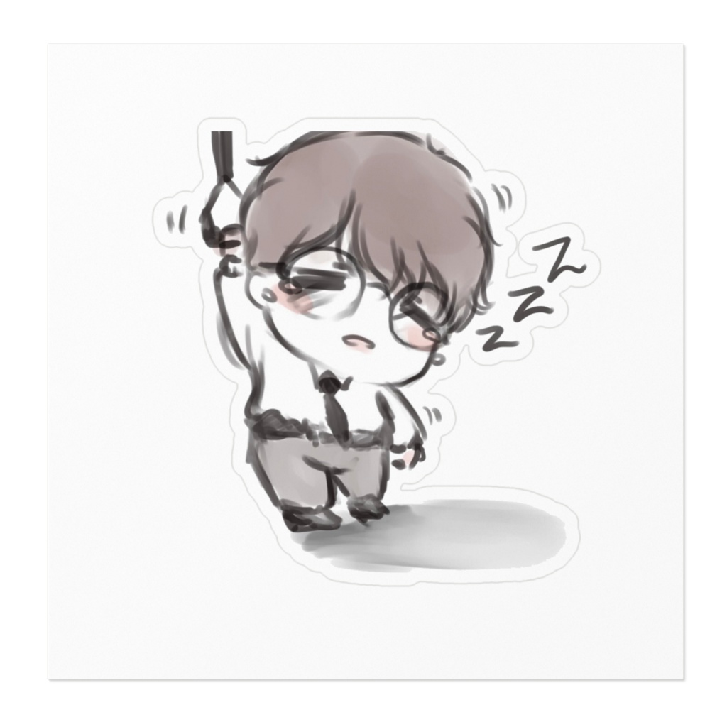 出勤ユゲ ホワイトステッカー