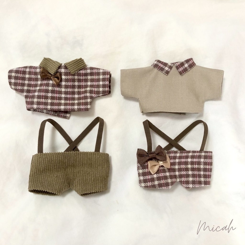 ショコラチェックのお洋服&ベレー帽