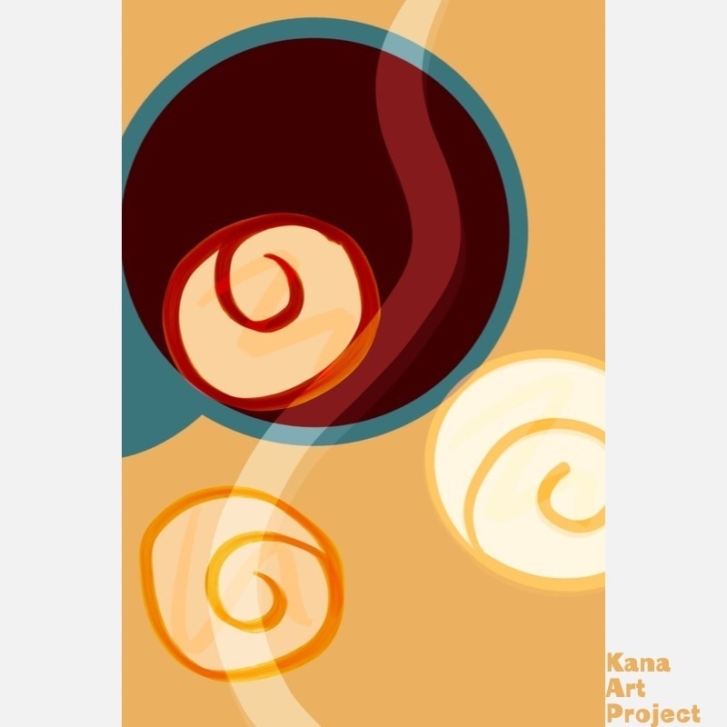 シナモンロールとコーヒーとギター