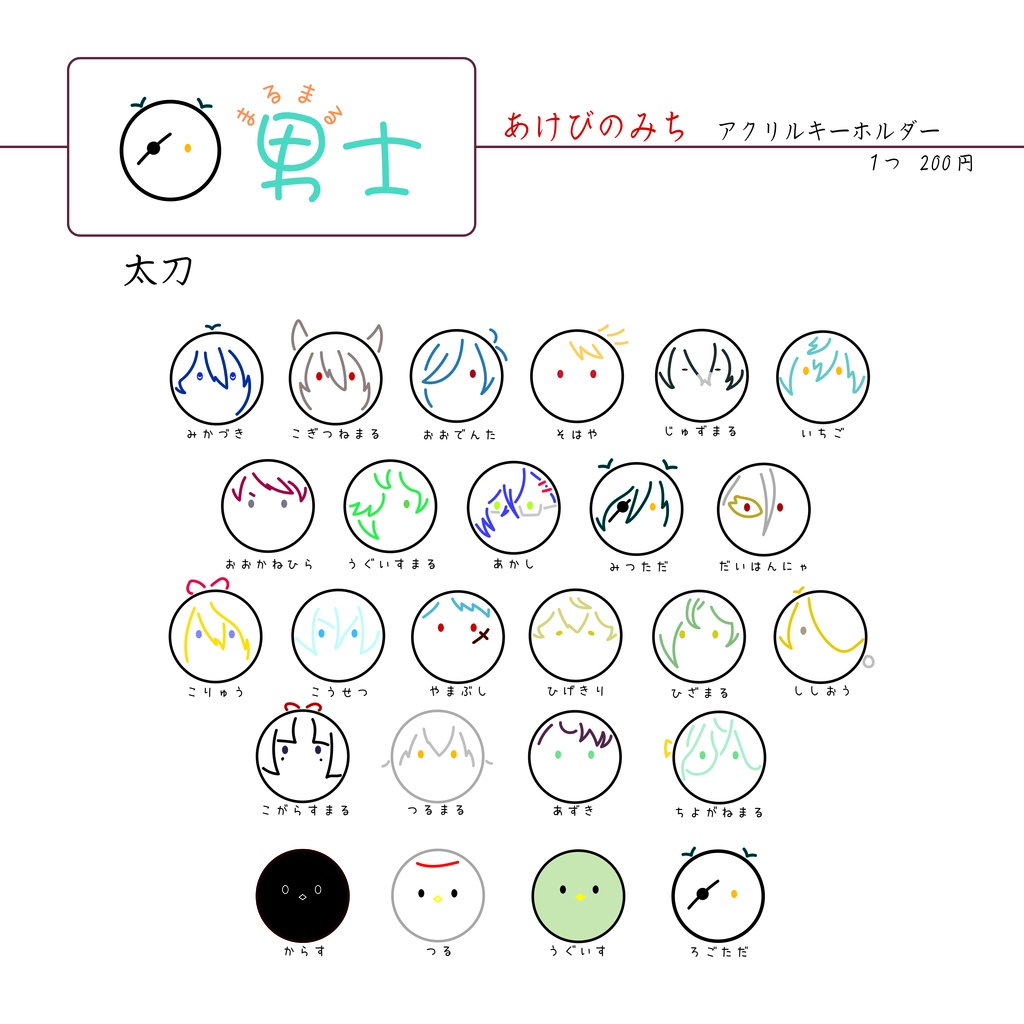 まるまる男士アクリルキーホルダー　１