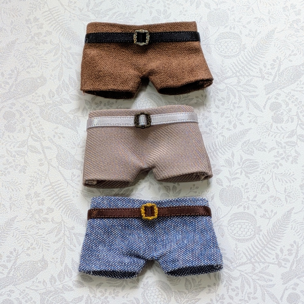 10cm ぬい服 ベルトデザイン シンプルパンツ