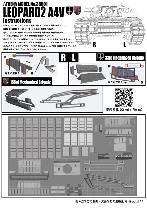 1/35 ウクライナ陸軍 LEOPARD2 A4V 改造キット
