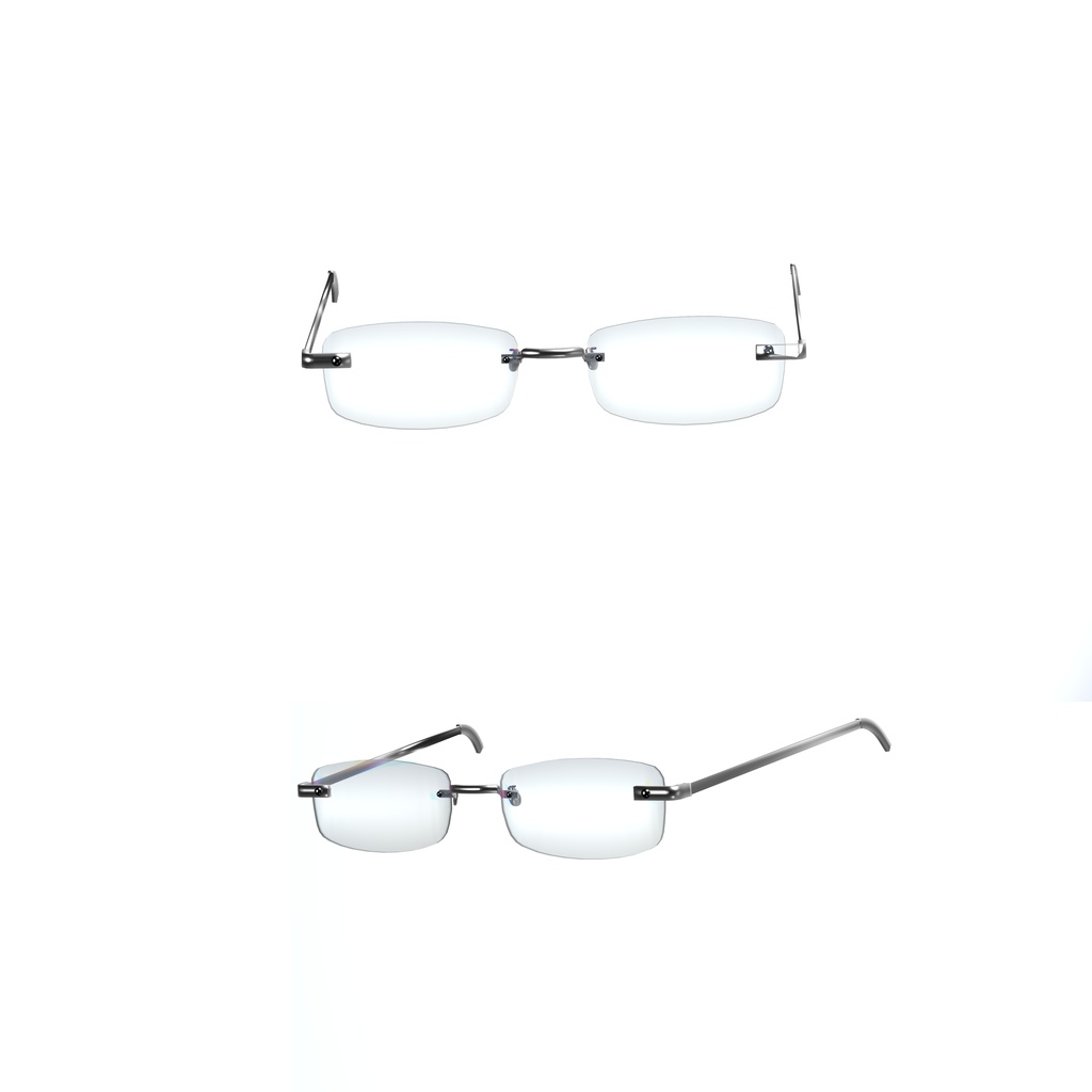 【3Dモデル眼鏡】リムレス・スクエアアイウェア "Glint"