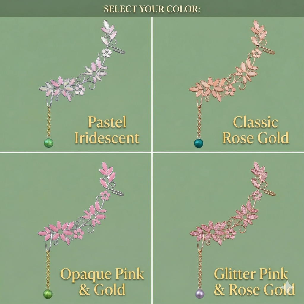 【3Dモデル】和風桜イヤーカフ "Mihalier Sakura Ear Cuff"