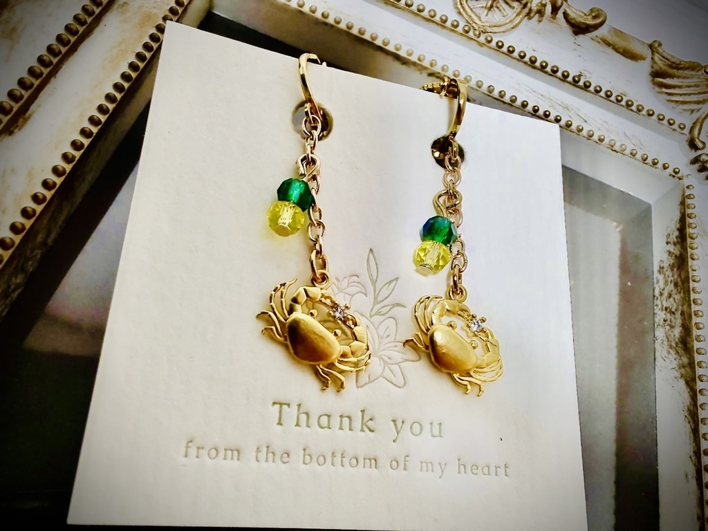 アスカガ概念イヤリング🦀💚💛