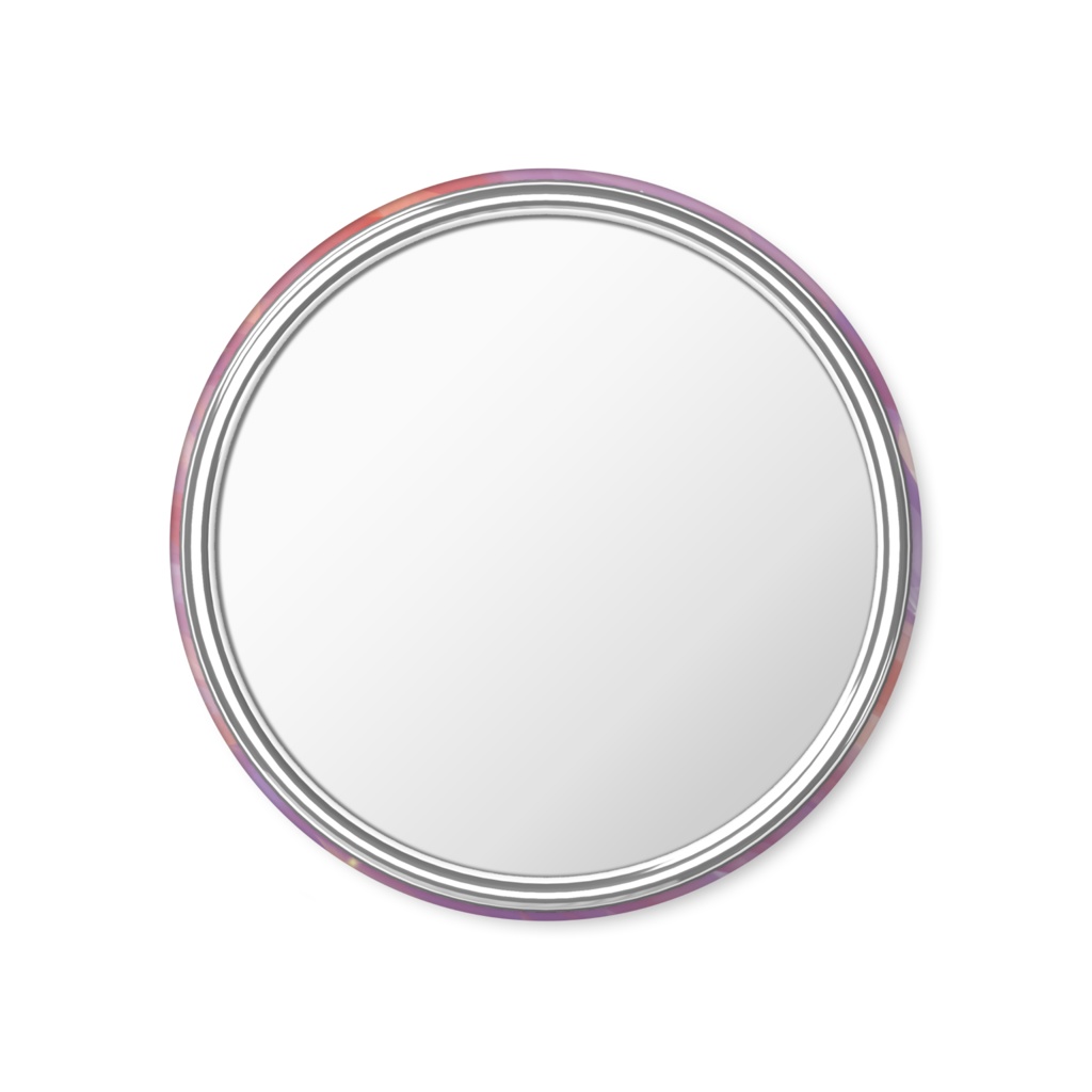 【缶ミラー】白ねこ/椿と夕焼け