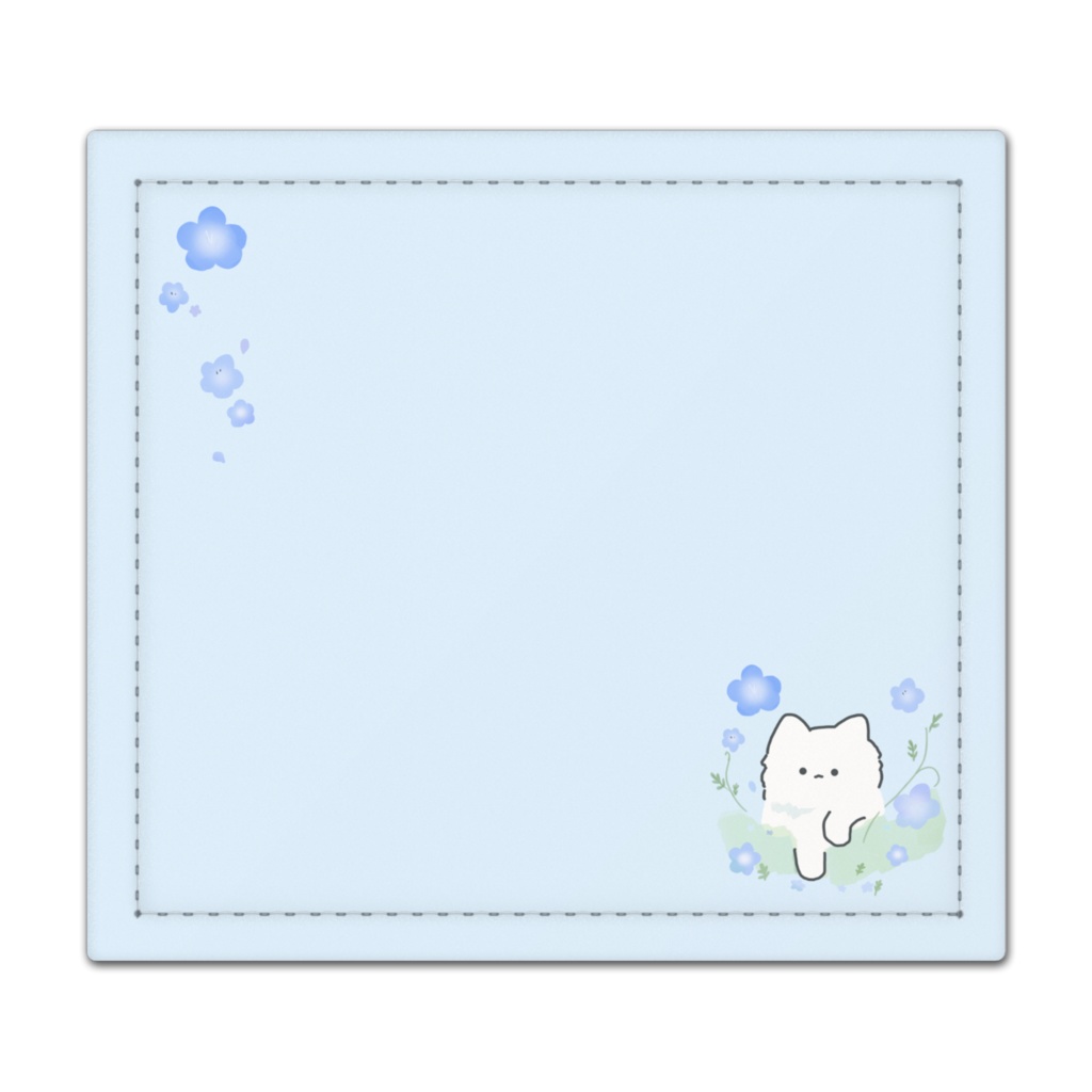【捺印マット】ネモフィラとにゃんこ