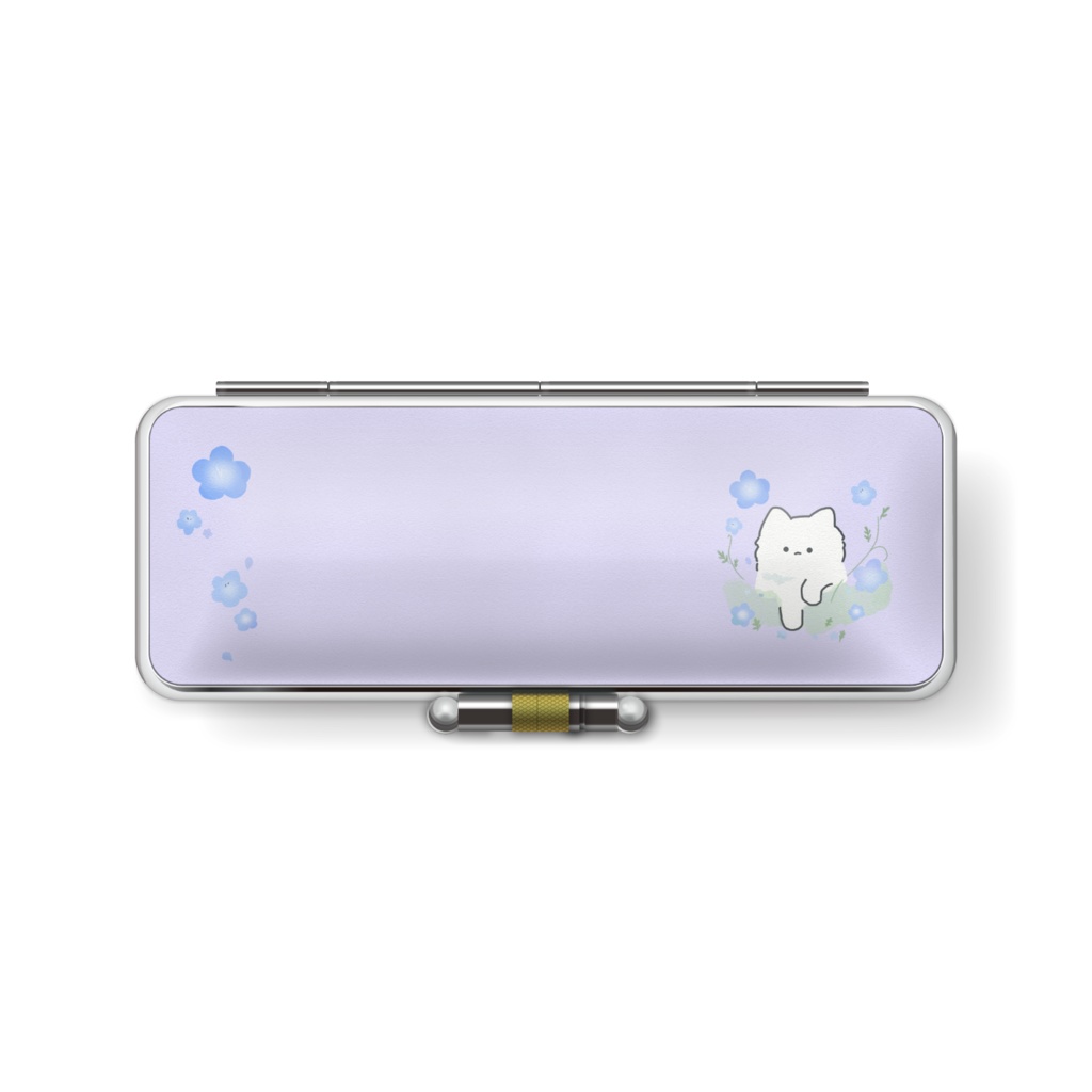 【印鑑ケース】ネモフィラとにゃんこ