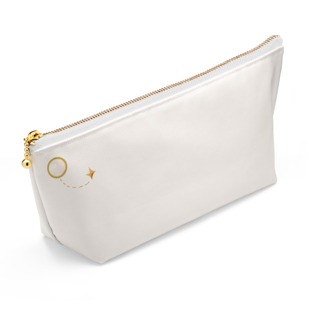 冬限定【ポーチ】ねことマフラー/パールホワイト