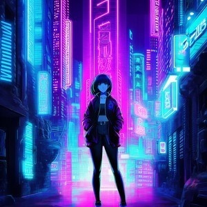 【AI生成】サイバーパンク少女CG集 Vol.1|SF近未来 高解像度20枚 商用可