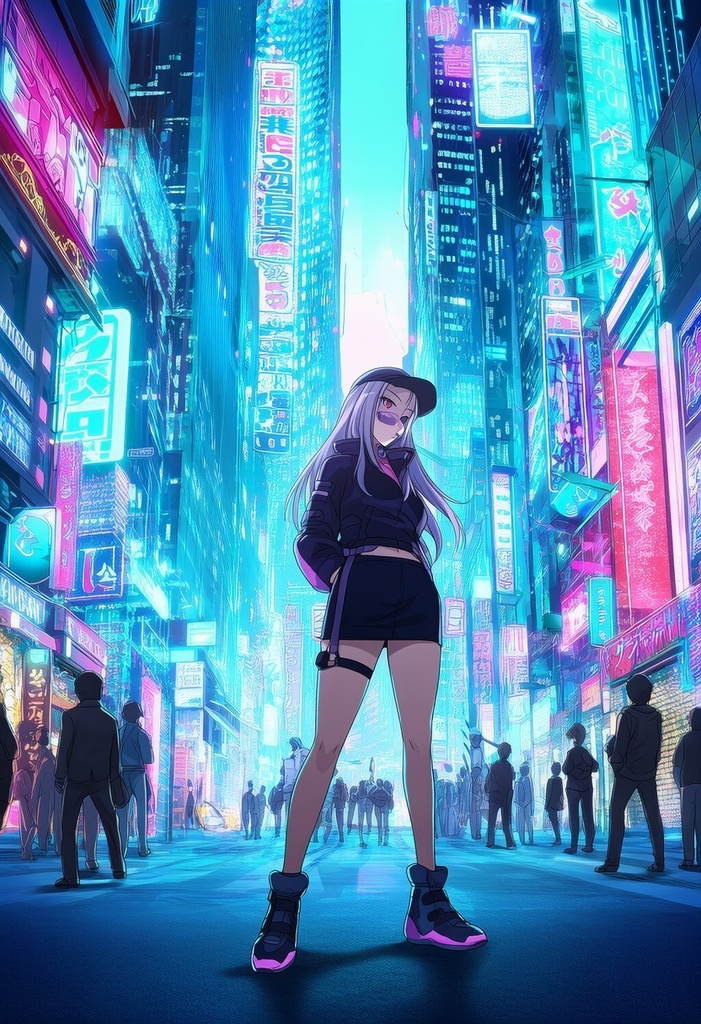 【AI生成】サイバーパンク少女CG集 Vol.1|SF近未来 高解像度20枚 商用可