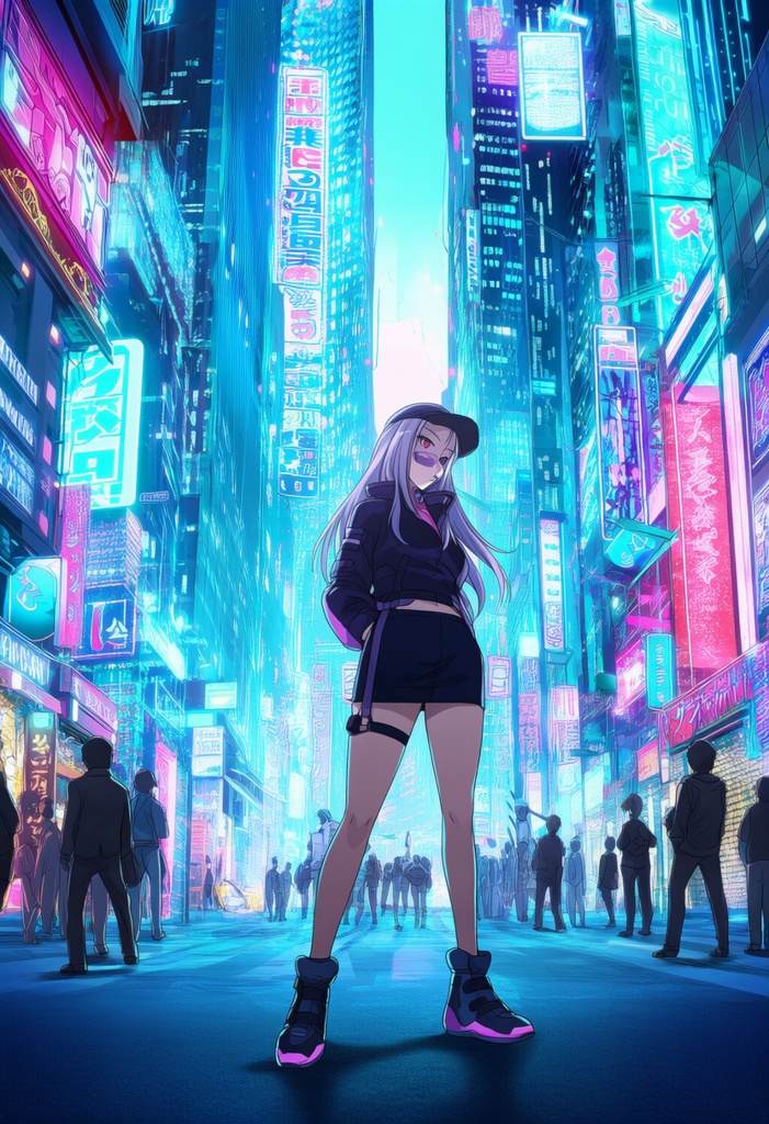 【AI生成】サイバーパンク少女CG集 Vol.1|SF近未来 高解像度20枚 商用可