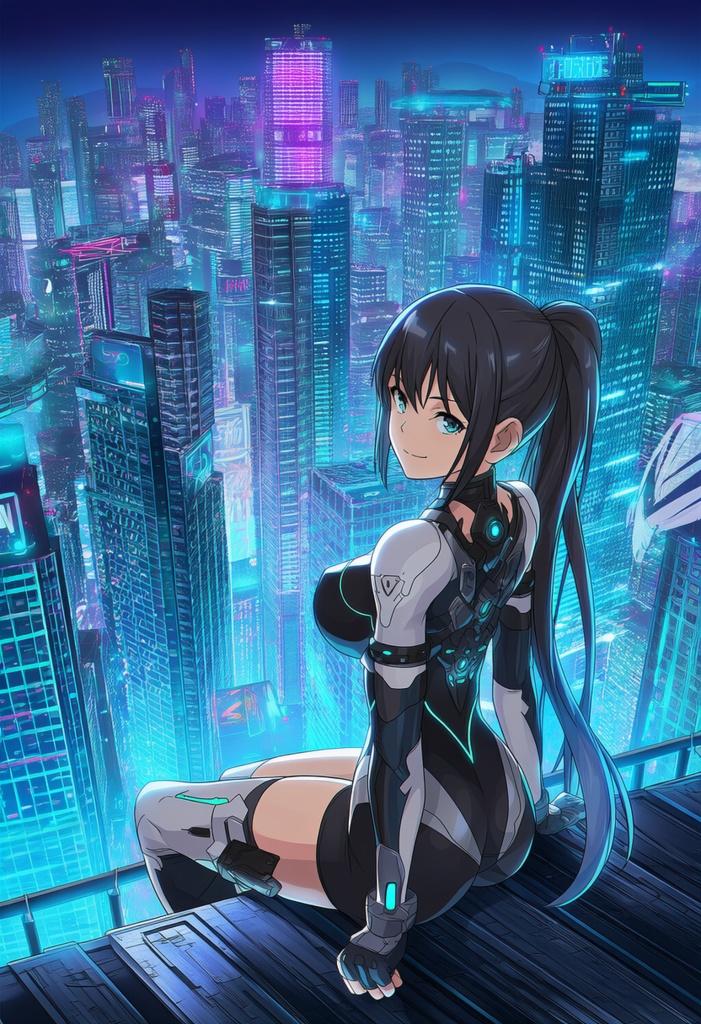 【AI生成】サイバーパンク少女CG集 Vol.1|SF近未来 高解像度20枚 商用可