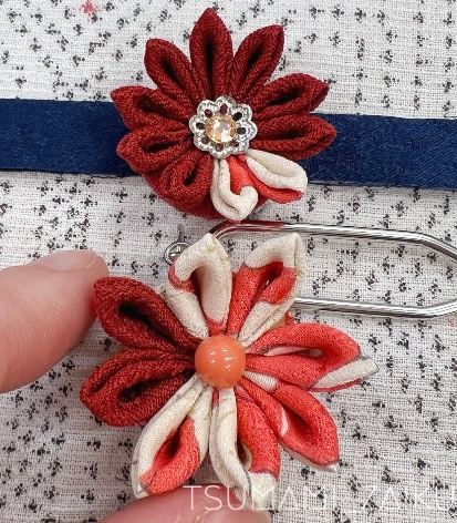 おうちつまみ細工第七回「剣菊」浴衣アクセサリー