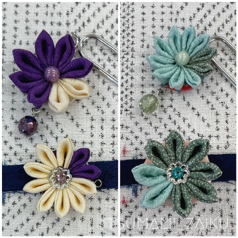 おうちつまみ細工第七回「剣菊」浴衣アクセサリー