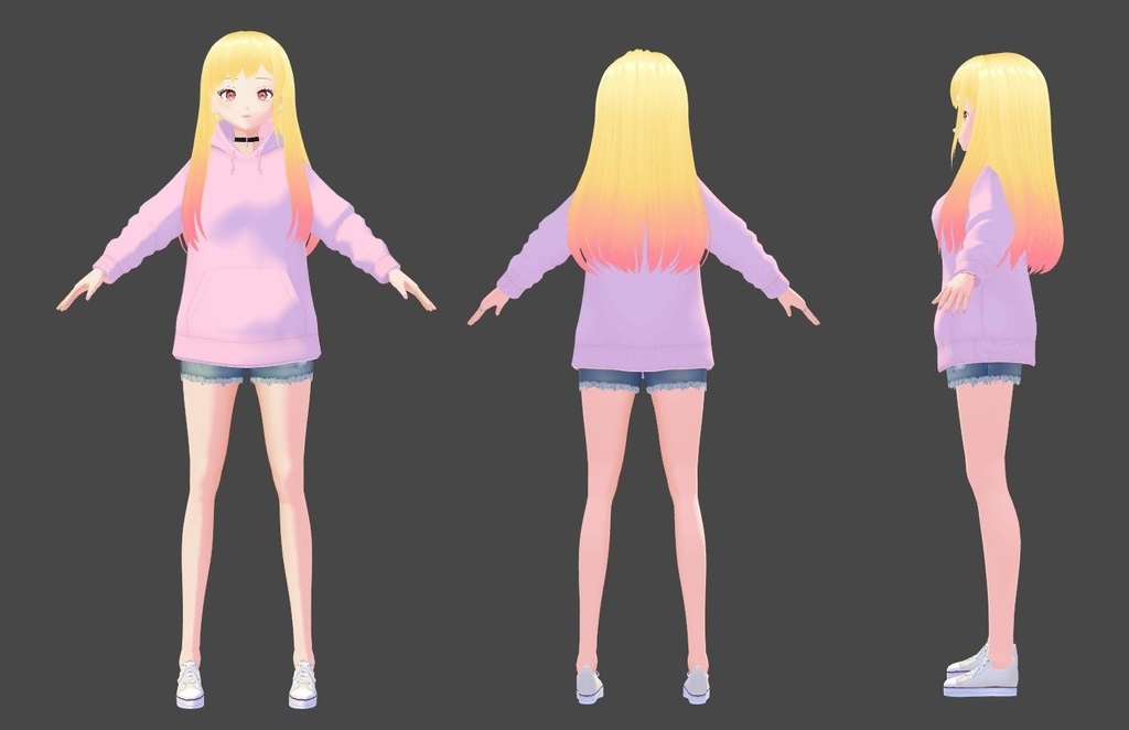 【VRoid】着せ恋_Hair-pink 【earing is gifts🎁🎁🎁】その着せ替え人形は恋をする