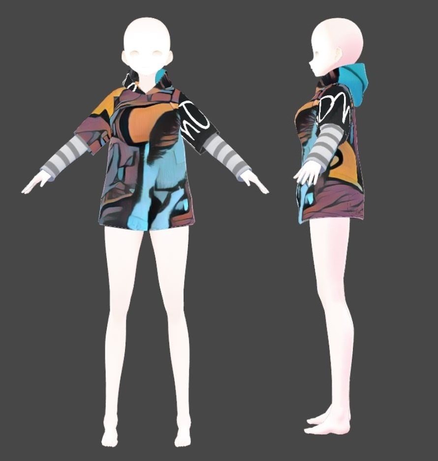 【VRoid】hoodie coat - texture【👍無料】
